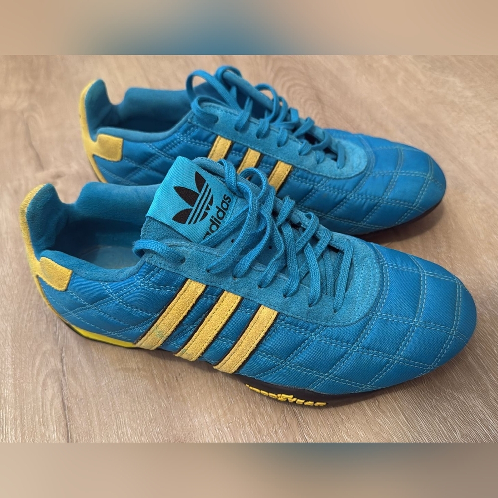 ADIDAS Tuscany Goodyear Driving Racing Sneakers Blue & Yellow Women's Size 7.5